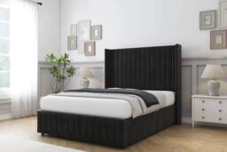 "Sloomy Marlborough Plush Divan Base No Drawers 54"" Headboard 12""Footboard in Black - Size: Small Single" - thumbnail 3