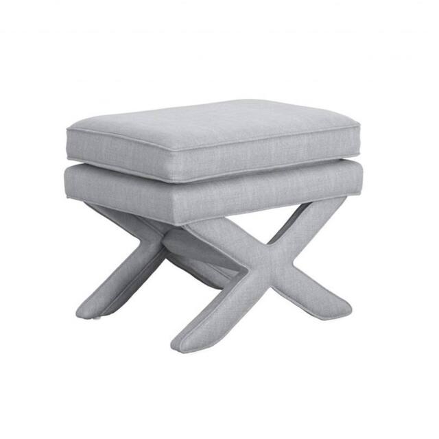 Lemon Pavilion Furniture Rhode Stool - Linen Blend - L45xW61xH49.5 cm - Light Grey - Flat Pack - image 1
