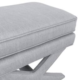 Lemon Pavilion Furniture Rhode Stool - Linen Blend - L45xW61xH49.5 cm - Light Grey - Flat Pack - thumbnail 4
