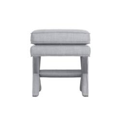 Lemon Pavilion Furniture Rhode Stool - Linen Blend - L45xW61xH49.5 cm - Light Grey - Flat Pack - thumbnail 3