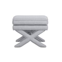 Lemon Pavilion Furniture Rhode Stool - Linen Blend - L45xW61xH49.5 cm - Light Grey - Flat Pack - thumbnail 2