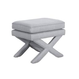 Lemon Pavilion Furniture Rhode Stool - Linen Blend - L45xW61xH49.5 cm - Light Grey - Flat Pack - thumbnail 1