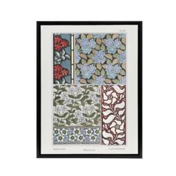 "Artery8 Periwinkle Flower Pattern Framed Canvas Wall Art Print Verneuil in Blue - Size: W24"" x H32""" - thumbnail 1