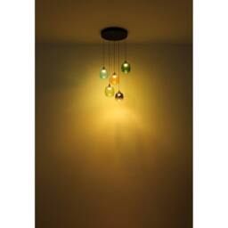 Netlighting Minara Round Cluster Pendant Matt Black Glass Shade 5x LED 3000K - thumbnail 5