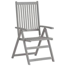 Berkfield Home 5 Piece Garden Dining Set Solid Wood Acacia in Grey - thumbnail 7