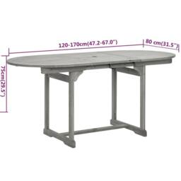 Berkfield Home 5 Piece Garden Dining Set Solid Wood Acacia in Grey - thumbnail 9