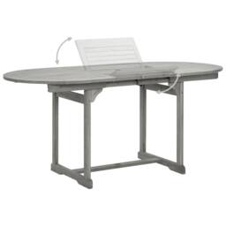 Berkfield Home 5 Piece Garden Dining Set Solid Wood Acacia in Grey - thumbnail 5