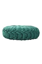 Living and Home Round Velvet Cushion Throw Pillow in Dark Green - thumbnail 5