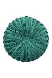 Living and Home Round Velvet Cushion Throw Pillow in Dark Green - thumbnail 2