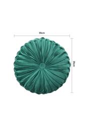 Living and Home Round Velvet Cushion Throw Pillow in Dark Green - thumbnail 6