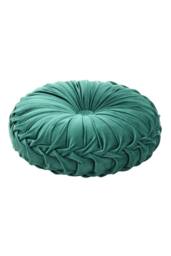 Living and Home Round Velvet Cushion Throw Pillow in Dark Green - thumbnail 3