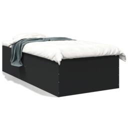 Berkfield Home Modern Bed Frame without Mattress Black 75x190 cm Small Single - thumbnail 3