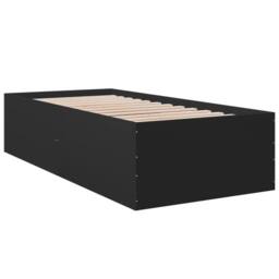 Berkfield Home Modern Bed Frame without Mattress Black 75x190 cm Small Single - thumbnail 6