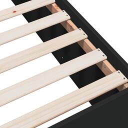Berkfield Home Modern Bed Frame without Mattress Black 75x190 cm Small Single - thumbnail 7
