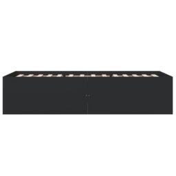 Berkfield Home Modern Bed Frame without Mattress Black 75x190 cm Small Single - thumbnail 5