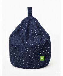 Bean Lazy Cotton Navy Stars Bean Bag Large Size in Dark Blue - thumbnail 2