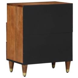 Berkfield Home Bedside Cabinet 50x33x60 cm Solid Wood Mango in Brown - Size: 50 x 33 x 60 cm - thumbnail 5