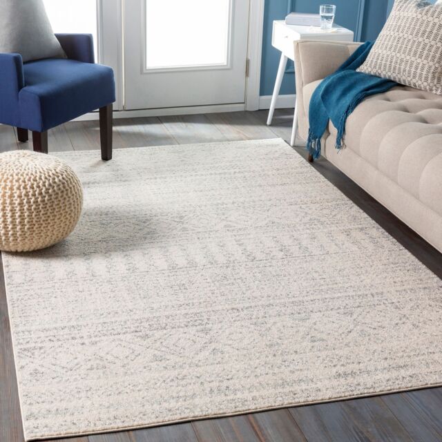 Livabliss Elaziz-Global Grey White Global Living Dining Bedroom Rug in Light Grey - Size: 120 cm x 170 cm - image 1
