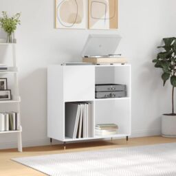 Berkfield Home Record Cabinet High Gloss White 84.5x38x89 cm Engineered Wood