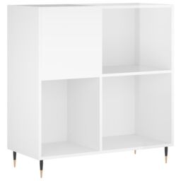 Berkfield Home Record Cabinet High Gloss White 84.5x38x89 cm Engineered Wood - thumbnail 2