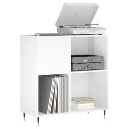 Berkfield Home Record Cabinet High Gloss White 84.5x38x89 cm Engineered Wood - thumbnail 3
