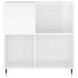 Berkfield Home Record Cabinet High Gloss White 84.5x38x89 cm Engineered Wood - thumbnail 4