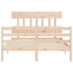 Berkfield Home Beautiful Bed Frame without Mattress 140x190 cm Solid Wood in Light Tan - thumbnail 6