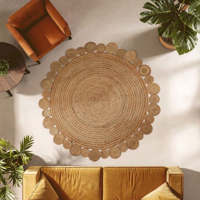 Orsina Bosie Demir Large Jute Rug in Brown - Size: 100 cm diameter - image 1