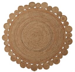 Orsina Bosie Demir Large Jute Rug in Brown - Size: 100 cm diameter - thumbnail 2