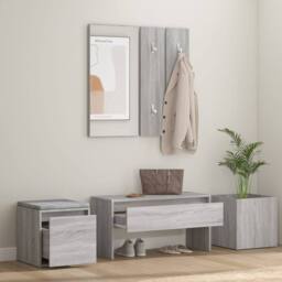 Berkfield Home Hallway Furniture Set Grey Sonoma Engineered Wood
