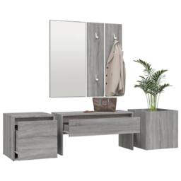 Berkfield Home Hallway Furniture Set Grey Sonoma Engineered Wood - thumbnail 4
