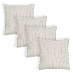 OHS 4 Pack Tufted Arch Cushion Cover in Natural - Size: 45 cm x 45 cm - thumbnail 1