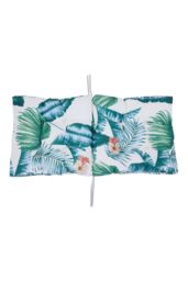 Living and Home 106cm W x 53cm D Short Hawaiian Style Printed Dining Chair Cushion in Green - Size: 106 cm W x 53 cm D - thumbnail 2