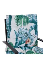 Living and Home 106cm W x 53cm D Short Hawaiian Style Printed Dining Chair Cushion in Green - Size: 106 cm W x 53 cm D - thumbnail 5