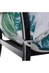 Living and Home 106cm W x 53cm D Short Hawaiian Style Printed Dining Chair Cushion in Green - Size: 106 cm W x 53 cm D - thumbnail 6