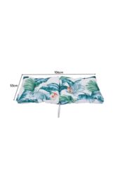 Living and Home 106cm W x 53cm D Short Hawaiian Style Printed Dining Chair Cushion in Green - Size: 106 cm W x 53 cm D - thumbnail 3