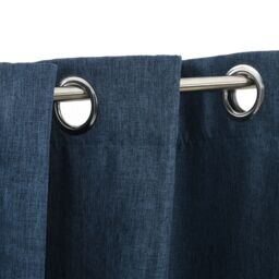 Berkfield Home Linen-Look Blackout Curtains with Grommets 2 pcs Blue 140x175cm - Size: 140x175 cm - thumbnail 3