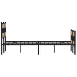 Berkfield Home Metal Bed Frame without Mattress Sonoma Oak 140x200 cm in Brown - thumbnail 5