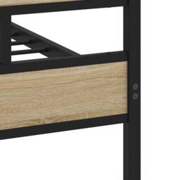 Berkfield Home Metal Bed Frame without Mattress Sonoma Oak 140x200 cm in Brown - thumbnail 8