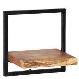 Berkfield Home Wall Shelf Set 5 Pieces Solid Acacia Wood & Steel in Brown - thumbnail 4