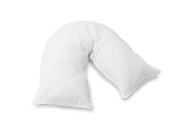 Snug City V Shape Support Pillow, Microfibre Soft Touch Cover & Hollowfibre Filling in White - thumbnail 3