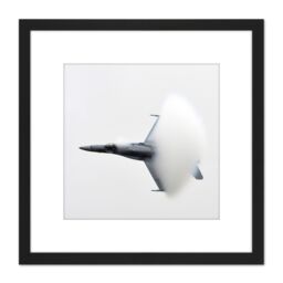 Artery8 Military USA Navy FA-18 Hornet Aircraft Fighter Jet Photo 8X8 Inch Square Wooden Framed Wall Art Print Picture with Mount in Black - thumbnail 1