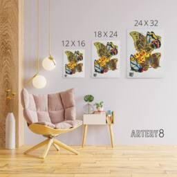 "Artery8 Papillons Bright Vintage Butterflies Canvas Wall Art Print Seguy - Size: W18"" x H24""" - thumbnail 4