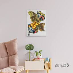 "Artery8 Papillons Bright Vintage Butterflies Canvas Wall Art Print Seguy - Size: W18"" x H24""" - thumbnail 3