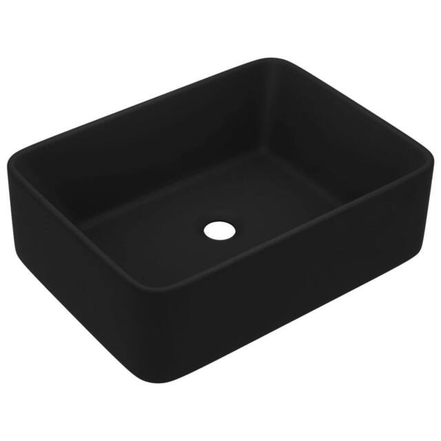 Berkfield Home Luxury Wash Basin Matt Black 41x30x12 cm Ceramic - Size: 41 x 30 x 12 cm - image 1