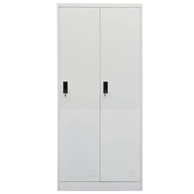 Berkfield Home Wardrobe Light Grey 80x50x180 cm Steel - Size: 80 x 50 x 180 cm - image 1