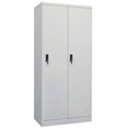 Berkfield Home Wardrobe Light Grey 80x50x180 cm Steel - Size: 80 x 50 x 180 cm - thumbnail 2