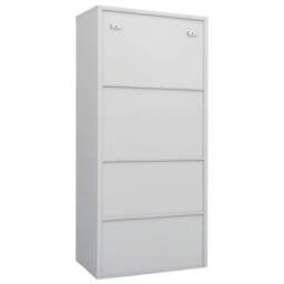 Berkfield Home Wardrobe Light Grey 80x50x180 cm Steel - Size: 80 x 50 x 180 cm - thumbnail 4