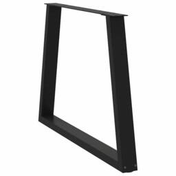Berkfield Home Modern Dining Table Legs V-Shape 2 pcs Black 100x(72-73.3) cm Steel - thumbnail 4