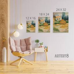 "Artery8 Farmhouse Landscape Near Arles Paul Gauguin Canvas Wall Art Print - Size: W18"" x H24""" - thumbnail 4